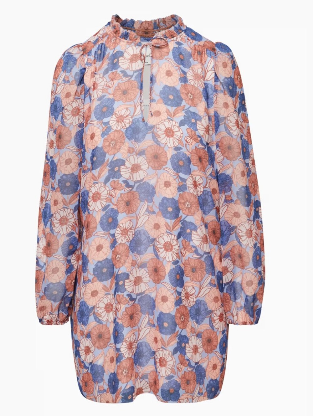 Wilfred Molly Mini Puff Sleeve Floral Babydoll Dress XS Coquette Romantic Cute